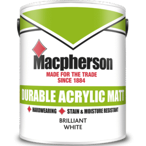 Macpherson Durable Acrylic Matt dažai – patvarūs, plaunami matiniai dažai vidaus sienoms